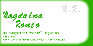 magdolna ronto business card